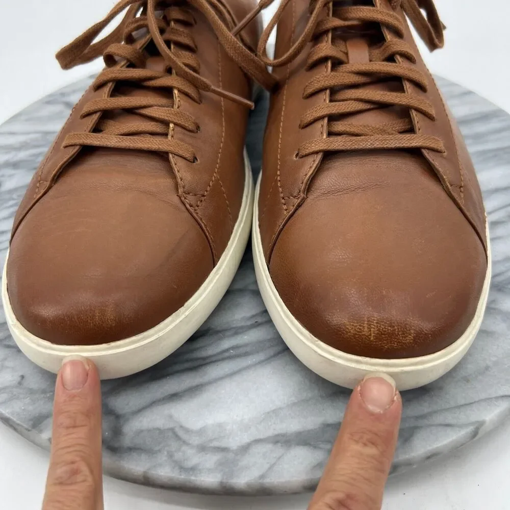 Cole‎ Haan Mens 9.5 Shoes Pecan Brown Leather Grand Crosscourt II Sneaker C26521